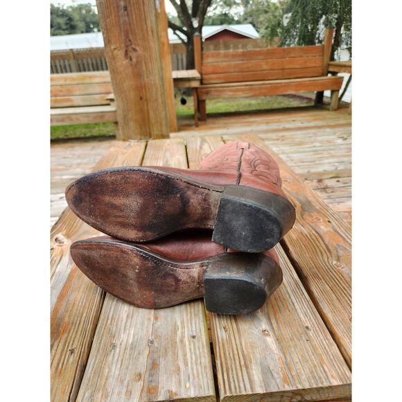 Laredo Brown Western Cowboy Snip Toe Boots Women's Size 8D - Picture 5 of 7